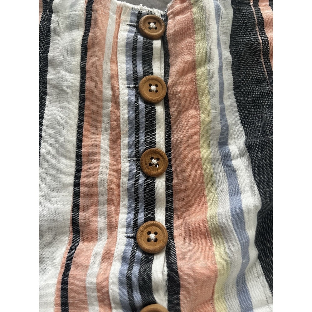 Free People Large Lilah Cotton Multi Striped Pleated Dress Lined Strapless (144) - Picture 7 of 14